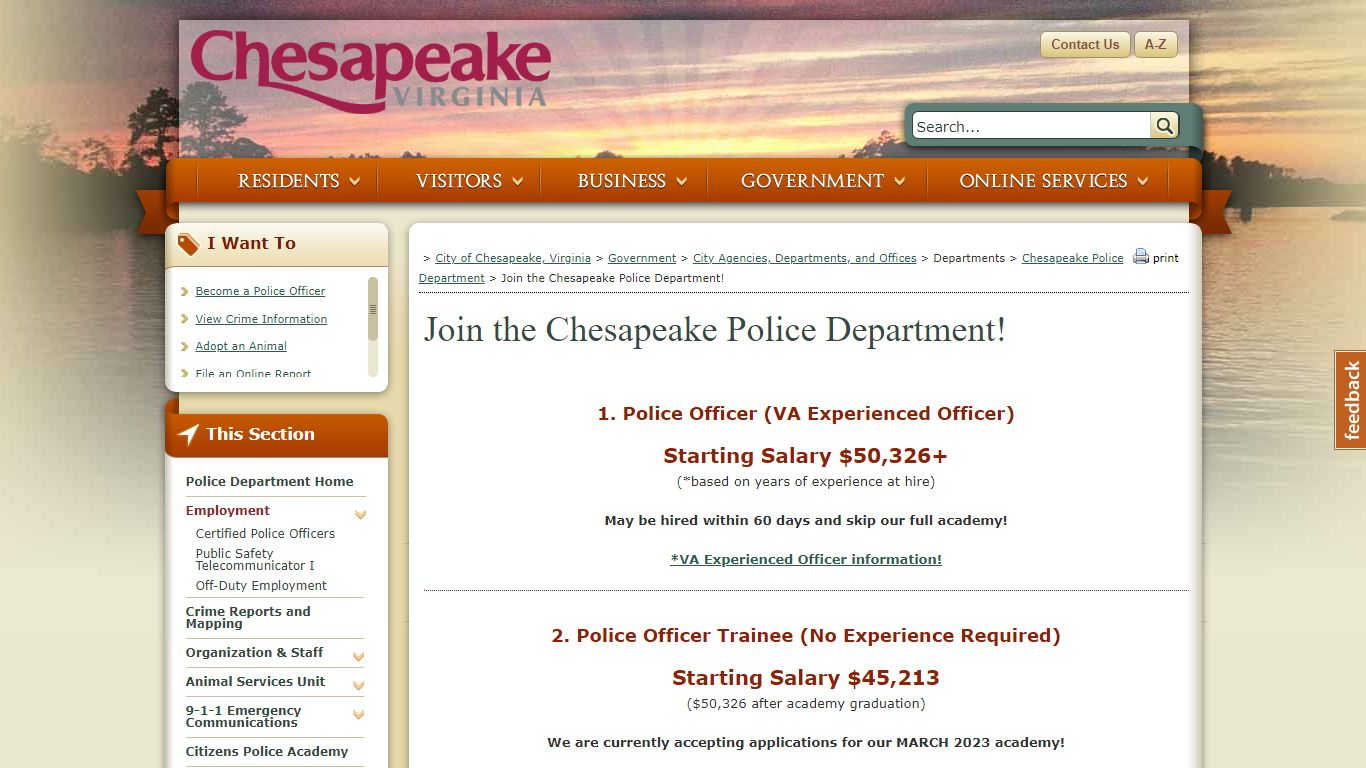 Join the Chesapeake Police Department! - Chesapeake, Virginia